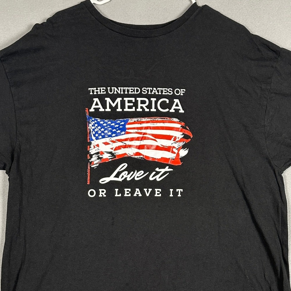 Delta Pro Weight T-Shirt Mens 2XL Black Patriotic American Flag Short Sleeve Tee
